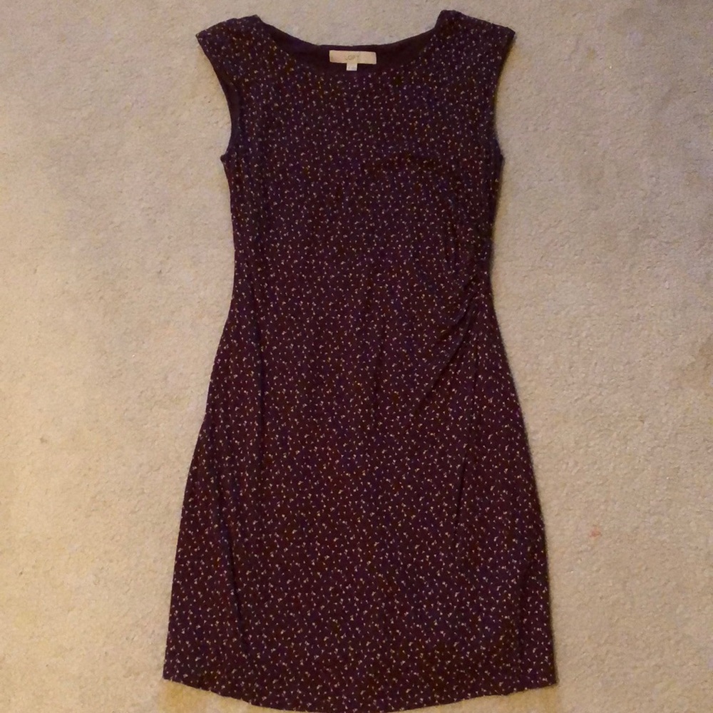 Loft burgundy dandelion dress!